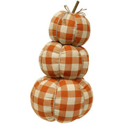 Orange Buffalo Check Pumpkin Stack