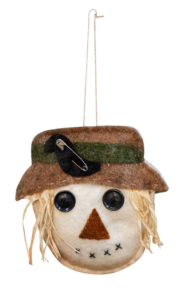 Felt Scarecrow Head Ornament