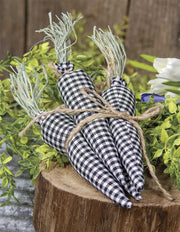 Black & White Gingham Carrots (Set of 4)