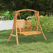 Swing Bench Solid Wood Bent with Teak Finish 49.6"x24.8"x36.2"