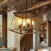 Farmhouse Chandelier 4-Light Vintage Antique Chandeliers Light Fixture For Kitchen Dining Room Living Room(No Bulbs)