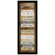 "Farmhouse Rules" By Marla Rae, Ready to Hang Framed Print, Black Frame