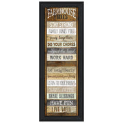 "Farmhouse Rules" By Marla Rae, Ready to Hang Framed Print, Black Frame