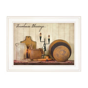 "Farmhouse Blessings" By Susie Boyer, Ready to Hang Framed Print, White Frame