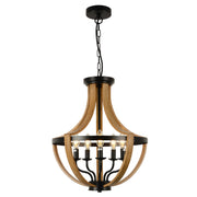 5 - Light Faux Wood Farmhouse Chandelier