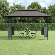 Gazebo with Roof Anthracite 157.5"x118.1"x106.3" Steel