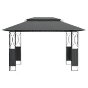 Gazebo with Roof Anthracite 157.5"x118.1"x106.3" Steel