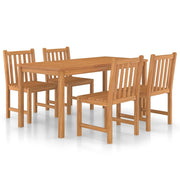 5 Piece Patio Dining Set Solid Teak Wood