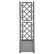 Garden Planter with Trellis 16.9"x16.9"x55.9" PP Stone Gray