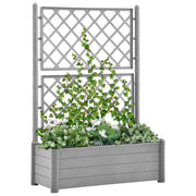 Garden Planter with Trellis 39.4"x16.9"x55.9" PP Stone Gray