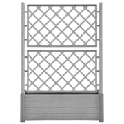 Garden Planter with Trellis 39.4"x16.9"x55.9" PP Stone Gray