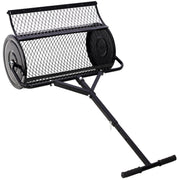Peat Moss Spreader 24inch,Compost Spreader Metal Mesh,T shaped Handle for planting seeding,Lawn and Garden Care Manure Spreaders Roller ,heavy duty