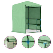 Greenhouse with Shelves Steel 89.4"x87.8"