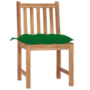 Patio Chairs 2 pcs with Cushions Solid Teak Wood