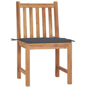 Patio Chairs 2 pcs with Cushions Solid Teak Wood