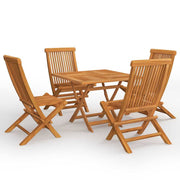 5 Piece Patio Dining Set Solid Teak Wood