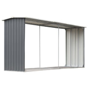 Garden Log Storage Shed Galvanized Steel 129.9"x36.2"x60.2" Gray