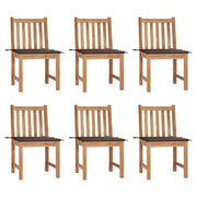 Patio Chairs 6 pcs with Cushions Solid Teak Wood