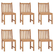 Patio Chairs 6 pcs with Cushions Solid Teak Wood