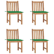 Patio Chairs 4 pcs with Cushions Solid Teak Wood