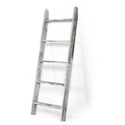 Farmhouse 4.5ft Wall Leaning Wood Blanket Quilt Storage Ladder - Vintage White