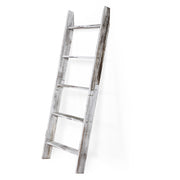 Farmhouse 4.5ft Wall Leaning Wood Blanket Quilt Storage Ladder - Vintage White