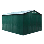 9.1' x 10.5' Galvanized Steel Storage Shed Sliding Door Tool Shack with 4 Vents & Metal Floor