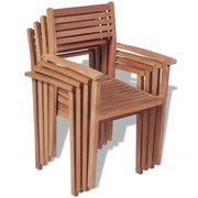 Stackable Patio Chairs 4 pcs Solid Teak Wood