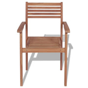 Stackable Patio Chairs 4 pcs Solid Teak Wood