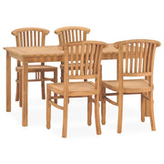 5 Piece Patio Dining Set Solid Teak Wood