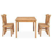 5 Piece Patio Dining Set Solid Teak Wood