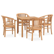 5 Piece Patio Dining Set Solid Teak Wood