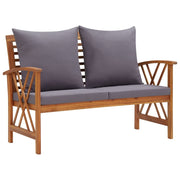 Patio Bench with Cushions 46.9" Solid Acacia Wood