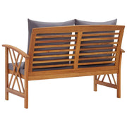 Patio Bench with Cushions 46.9" Solid Acacia Wood