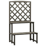 Plant Stand with Trellis Gray 27.6"x16.5"x47.2" Solid Firwood