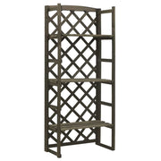 Plant Stand with Trellis Gray 23.6"x11.8"x55.1" Solid Firwood
