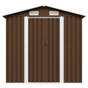 Garden Storage Shed Brown 80.3"x52"x73.2" Steel