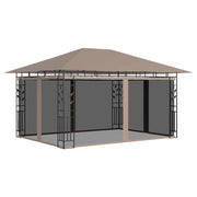 Gazebo with Mosquito Net 13.1'x9.8'x9' Taupe 0.6 oz/ft