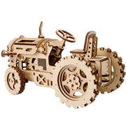 Robotime ROKR DIY 3D Wooden Puzzle Mechanical Gear Drive Tractor Assembly Toys for Kids Drop Shipping LK401