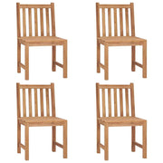 Patio Chairs 4 pcs with Cushions Solid Teak Wood