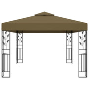 Gazebo with Double Roof 9.8'x13.1' Taupe 0.6 oz/ft