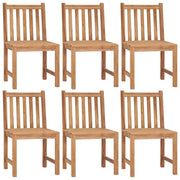 Patio Chairs 6 pcs with Cushions Solid Teak Wood