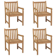 Patio Chairs 4 pcs with Light Blue Cushions Solid Teak Wood