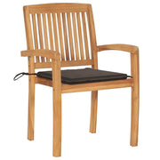 Patio Chairs 2 pcs with Taupe Cushions Solid Teak Wood