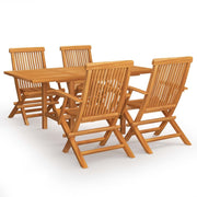 5 Piece Patio Dining Set Solid Teak Wood