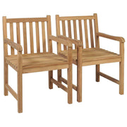 Patio Chairs 2 pcs with Beige Cushions Solid Teak Wood