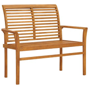 Patio Bench with Beige Cushion 44.1" Solid Teak Wood