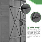 Outdoor Storage Shed with Lockable Door, Wooden Tool Storage Shed with Detachable Shelves and Pitch Roof, Natural/Gray