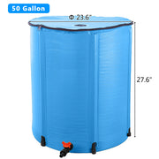 50 Gallon Folding Rain Barrel Water Collector Blue