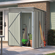 Patio 5ft Wx3ft. L Garden Shed; Metal Lean-to Storage Shed with Lockable Door; Tool Cabinet for Backyard; Lawn; Garden